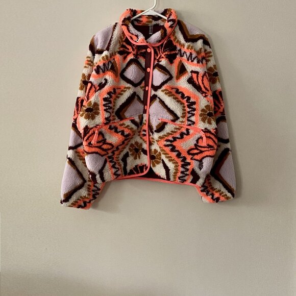 Free People Movement Hit The Slopes Printed Fleece Jacket NWOT - Picture 5 of 9